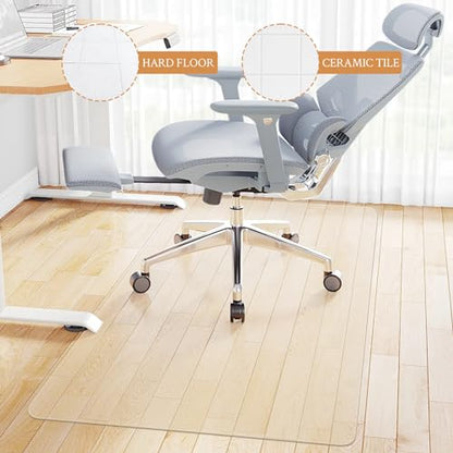 KMAT Office Chair Mat,Easy Glide Hard Wood Tile Floor Mats,Chair Mat for Home Office Rolling Chair,Heavy Duty Floor Protector -Anti-Slip-36 x48 Rectangle - size: 36"x48", style: For Hard Floor