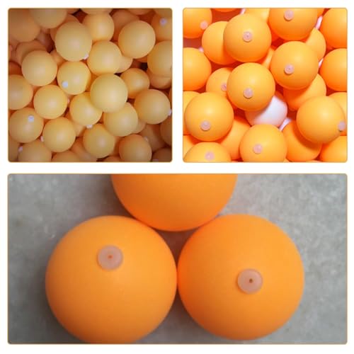 SOLUSTRE 100pcs 27mm Plastic Ping Pong Balls with Hole for Practice Machine Training Table Tennis Balls Bulk Yellow
