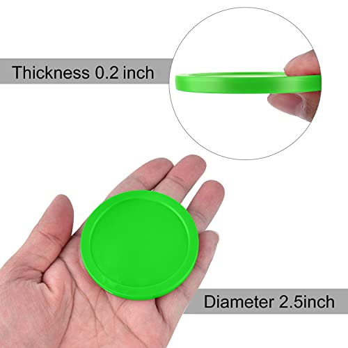 Coopay 12 Pieces Home Air Hockey Pucks 2.5 Inch Heavy Replacement Pucks for Game Tables Equipment Accessories, 12 Grams - color: Red, Black, Blue, Green