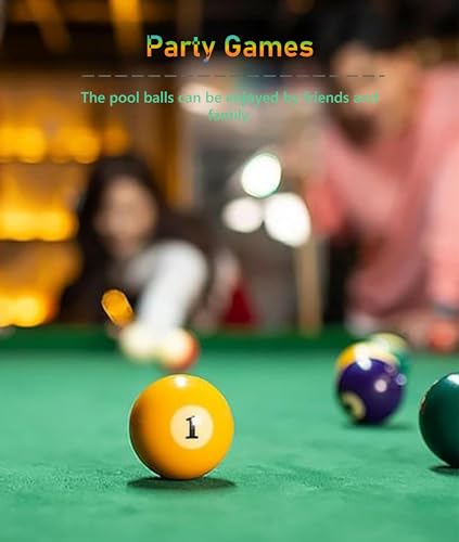 Mini Billiard Balls, 16 Pool Balls Set, 1-1/4" Pool Table Billiards, Resin Mini Billard Pool Balls, Cue Ball Training Ball, Pool Table Accessories for Beginners & Professional, Kids Table Game Toy