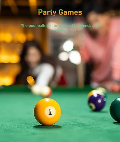 Mini Billiard Balls, 16 Pool Balls Set, 1-1/4" Pool Table Billiards, Resin Mini Billard Pool Balls, Cue Ball Training Ball, Pool Table Accessories for Beginners & Professional, Kids Table Game Toy