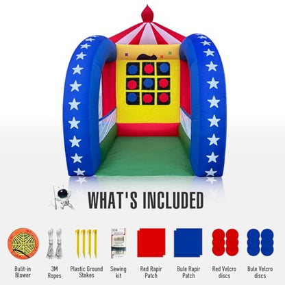 Inflatable Carnival Games — 6.5×6.5×9FT, Built-in Blower, Quick-Inflate — Tic Tac Toe (Indoor & Outdoor Game for Backyard Parties, Team Challenges & Carnival Events) - style: Tic Tac Toe