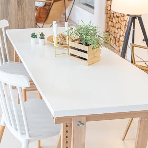 Kaboon 45.67"x23.62" White Table Top, Solid One-Piece Desktop, Reversible Melamine Countertop, Double Desks, L-Desk DIY - color: White, size: 46x24