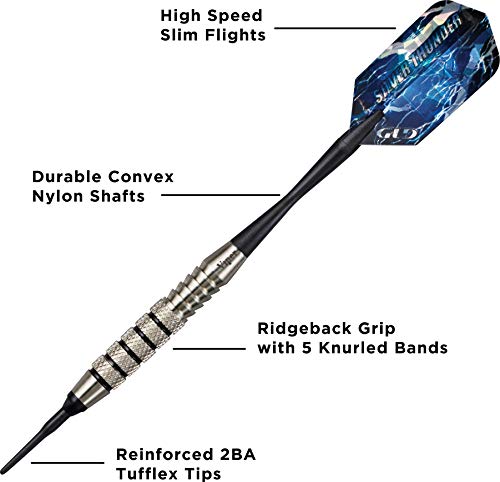 Viper Silver Thunder Soft Tip Darts - size: 18 Grams, style: 5 Knurled Bands
