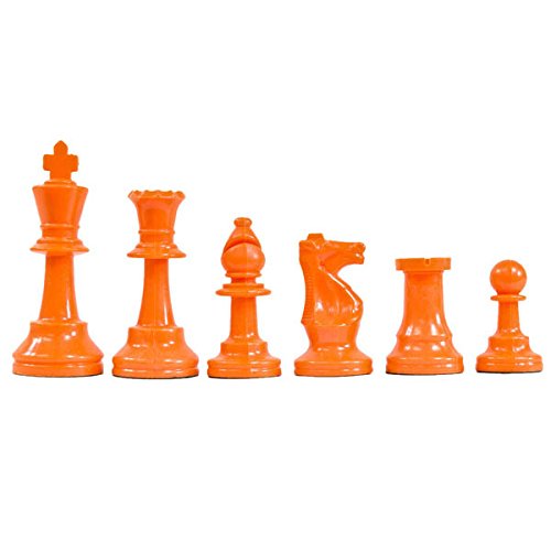 Wholesale Chess Staunton Colored Chess Pieces - color: Orange