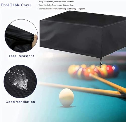 Billiard Pool Table Protective Cover 7ft/8ft/9ft Waterproof Dust Cover Sunscreen Full Protection Cover for Indoor&Outdoor Billiard Snooker Table