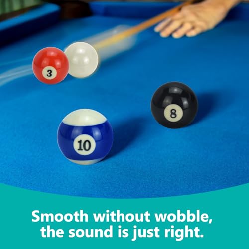 Billiard Ball Set 2-1/4" Regulation Size 16 Balls with Numbers 1-15 Pool Table Balls for Replacement (16 Resin Balls)