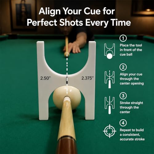 Billiard Training Tools, Pool Cue Tip Straightness Checker Alignment, Improve Stroke & Aim, for Players - color: Large 2.75" & 2.50"