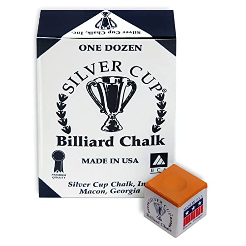 Silver Cup Billiard CHALK - ONE DOZEN - color: Orange