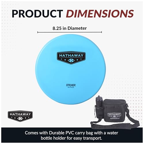 Hathaway Disc Golf Starter Set with Bag – 8.25” Frisbee Golf Discs Set with PVC Carrying Bag for Basic Disc Golf Accessories - Three Drivers, Two Mid-Range & One Approach/Putter Disc Golf Set with Bag