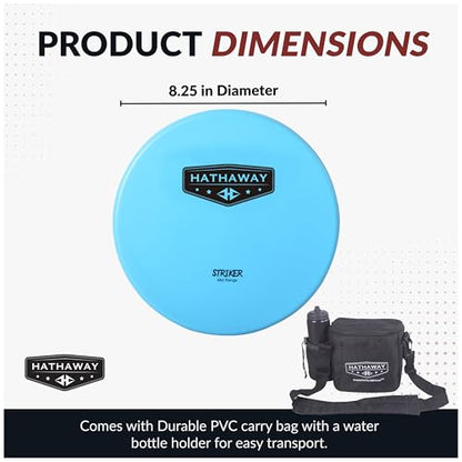 Hathaway Disc Golf Starter Set with Bag – 8.25” Frisbee Golf Discs Set with PVC Carrying Bag for Basic Disc Golf Accessories - Three Drivers, Two Mid-Range & One Approach/Putter Disc Golf Set with Bag