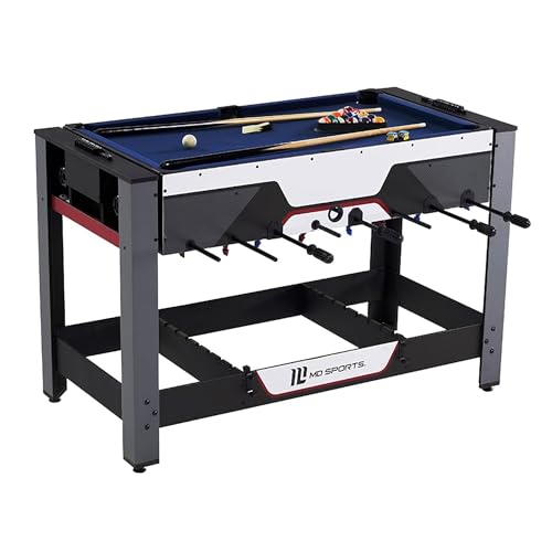 MD Sports Combination Games Multiple Styles Arcade Collection, Billiards, Ping Pong, Hockey, Basketball and Foosball Combination Kit Comes with All The Basics - style: 48 In. Swivel (2-in-1)
