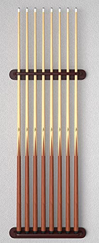 Viper 2-Piece Traditional Wall Mounted Solid Oak Billiard/Pool Cue Rack, Holds 8 Cues - style: Mahogany