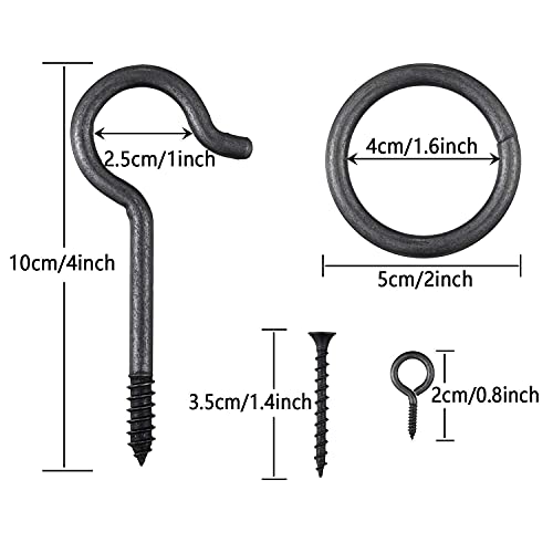 WHQXFDZ 2 Set Hook and Ring Toss Game Hardware Set,Include Nylon String,Mounting Screws,Ring and Iron Hook for DIY Indoor or Outdoor Family Fun(2set)