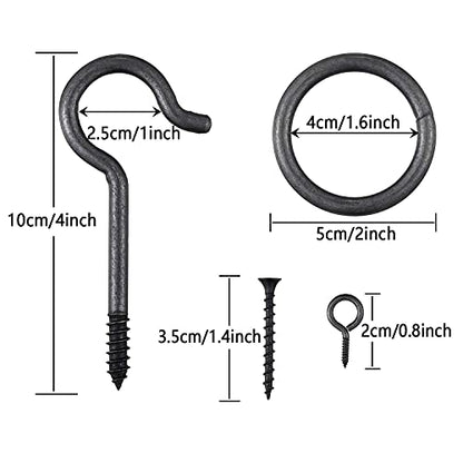 WHQXFDZ 2 Set Hook and Ring Toss Game Hardware Set,Include Nylon String,Mounting Screws,Ring and Iron Hook for DIY Indoor or Outdoor Family Fun(2set)