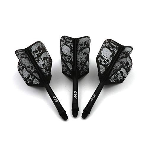 CUESOUL Jazz - Soft Tip Darts Set 19 Grams with 6pcs AK5 Plastic Integrated Flights & 36pcs Plastic Tips for Electronic Dart Board - color: Black Dragon + Black Skull