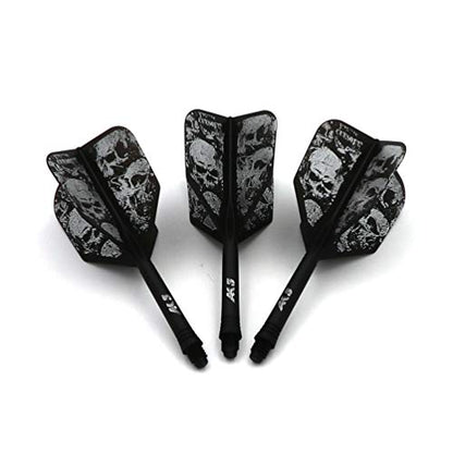CUESOUL Jazz - Soft Tip Darts Set 19 Grams with 6pcs AK5 Plastic Integrated Flights & 36pcs Plastic Tips for Electronic Dart Board - color: Black Dragon + Black Skull