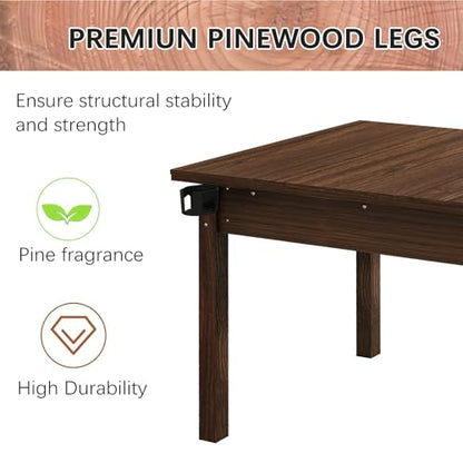 63" x 40" Solid Wood Board Game Table for 4–6 Players with Removable Table Top, Gaming and Dining Table for Card Games, DND, Poker, Puzzles, Non-Slip Play Mat, Rotating Cup Holders, Rustic Brown