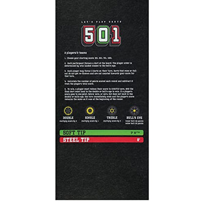 PIG Home Solutions Self-Sticking Dart Mat – Dart Game - Black – 3’ x 10’ - style: Dart Game (501)