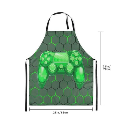Castle Fairy Basketball Kitchen Apron - color: Gamepad Green