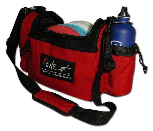 Fade Crunch Disc Golf Bag – Shoulder Strap Design with Insulated Lining for Dual Bag & Cooler Use – Great for Beginner & Intermediate Disc Golfers - color: red