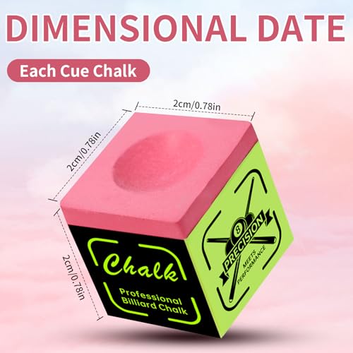 10A Nano Pool Cue Chalk: Professional Billiard Cue Chalk with Low Dust, Reduces Miscues Billiard Pool Table Accessories for Tournament & Home Use (12/36 Cubes, Blue/Teal/Red) - color: Pink Red