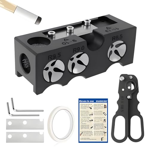 11-in-1 Pool Cue Tips Replacement Kit, Billiards Pool Cue Tip Shaper, Portable Pool Table Accessories for Pool Cue Tip Replacement and Shaping, Pool Cue Tip Repair Kit for Billiard Enthusiasts