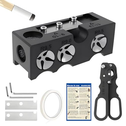 11-in-1 Pool Cue Tips Replacement Kit, Billiards Pool Cue Tip Shaper, Portable Pool Table Accessories for Pool Cue Tip Replacement and Shaping, Pool Cue Tip Repair Kit for Billiard Enthusiasts