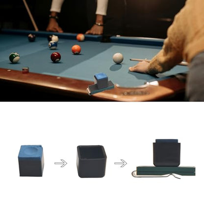 LAKE OF FIRE Chalk Holder Pool Billiards, Pool Cue Chalk Holder with Magnetic Belt Clip Snooker Billiard Accessories - color: Green, style: Square