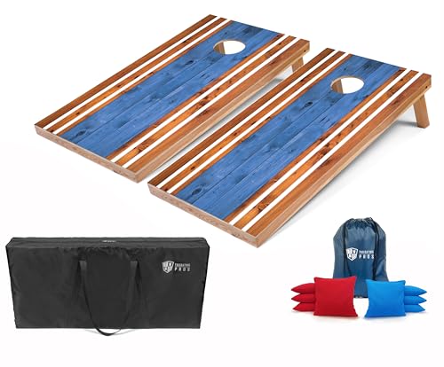 Tailgating Pros Lightweight Regulation Cornhole Boards – 2x4 ft, Portable & Durable with Bright, Fun Printed Designs – Outdoor Game Set for Backyard, Tailgating & Beach - color: Classic