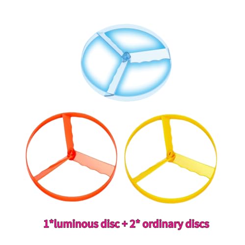 Glow in The Dark Replacement Spinners for Flying Disc Launcher Toy, KU Flying Backup Disc for Rechargeable Spinning Interactive Outdoor Game Shooter, Pack of 3