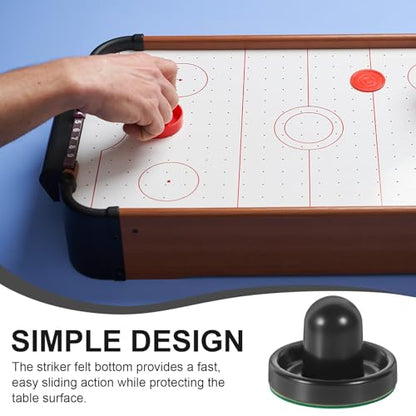 Air Hockey Pucks and Pushers Replacement for Game Tables Smooth Sliding Black Pushers with Black Pucks and Felt Covers Hockey Parts for Home Leisure Sports