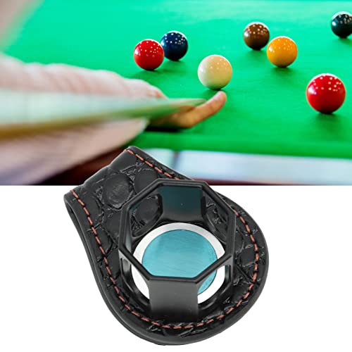 Fockety Leather Engraved Chalk Holder with Octagon Chalk Holder, Magnetic Vegetable Tanned Leather Pool Cue Snooker Cue Chalk Holder Billiard Chalk Holder Billiard Accessories