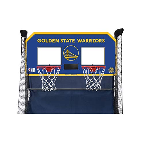 Pop-A-Shot - Home Dual Shot Arcade Basketball Game with NBA Graphics l Sensor Scoring l 16 Game Modes l 7 Balls l Foldable Storage l for All NBA Fans - style: Golden State Warriors