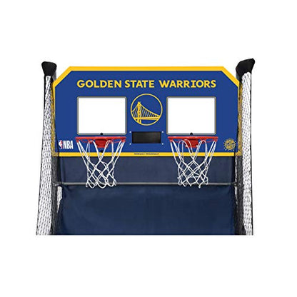 Pop-A-Shot - Home Dual Shot Arcade Basketball Game with NBA Graphics l Sensor Scoring l 16 Game Modes l 7 Balls l Foldable Storage l for All NBA Fans - style: Golden State Warriors