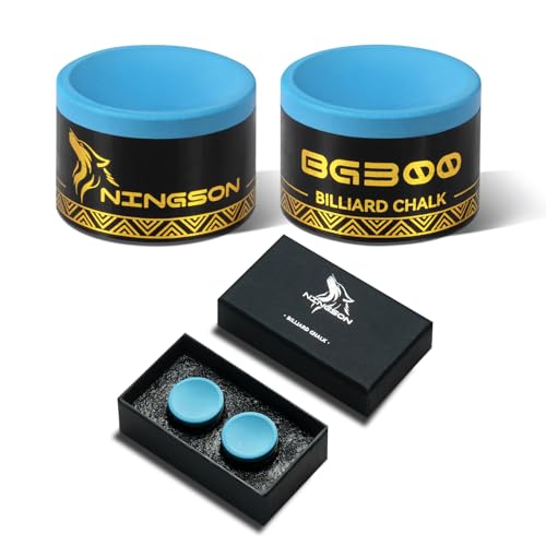 Pool Cue Chalk, Nano Billiard Chalk Round Cue Chalk, Smooth Low Residue Pool Chalk, Reduce Miscue, Durable Long Lasting Chalk for Pool Table, Bars, Clubs & Home - color: Blue-2 piece