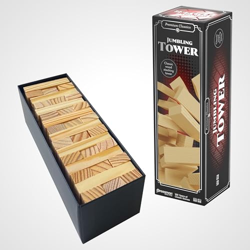 Goliath - Jumbling Tower, Wooden Stacking Tower, Wooden Board Game for Children from 6 Years, Educational Skill and Strategy Game, 48 Blocks, Suitable for 1 or More Players