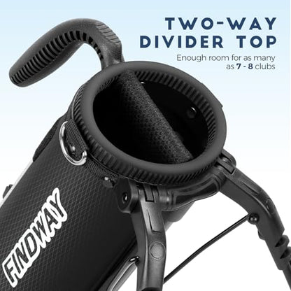 Findway Golf Stand Bag, Upgraded Par 3 Golf Bag Pitch n Putt Small Golf Bag with Ball Holder and Cooler Bag, Lightweight Golf Carry Bag for Men Women - color: Black