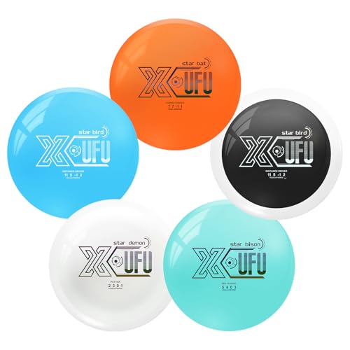 X-UFO Disc Golf Set - Disc Golf Starter Set 5 Pieces, with Putter, Driver, Mid-Range Discs, Mini Discs,Disc Golf Discs Set 170-178 Grams,PDGA Certified Golf Disc (Set 1) - color: Set 1