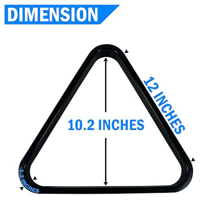 BALIKEN Triangle 8 Ball and 9 Ball Rack for Pool Table, Suited for 2-1/4" Pool Balls, Billiard Racks Pool Table Accessories (Triangle/Plastic, Black)