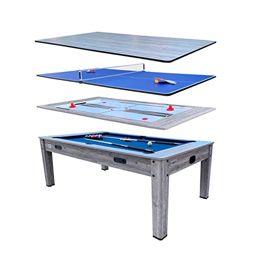Luxor 7.5-Foot 4-in-1 Multi-Game Swivel Pool Table - Billiards/Pool, Ping Pong, Hockey & Dining
