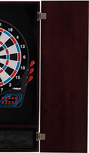 Viper Metropolitan Solid Wood Cabinet & Electronic Dartboard Play-Ready Bundle - color: Mahogany, style: Standard Set