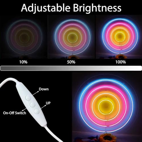 DartBoard Neon Sign Dart Target Led Neon Light Suitable for Adult Kids to Play Comes with 6 Suction Cup Darts, Dimmable Wall Light for Bedroom Game Room Man Cave Bar Club Decor