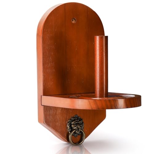 Eorbow Wall Mounted Cone Chalk Holder, Solid Wood Pool Hand Chalk Holder, Billiards Pool Table Cone Chalk Holder with Beveled Edge and Hardware, Pool Table Accessories
