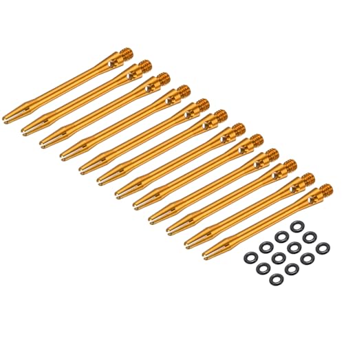 PATIKIL Aluminum Dart Shafts, 2BA Dart Stems Replacement Accessories with Rubber Rings for Steel Tip - color: Gold, size: 48mm