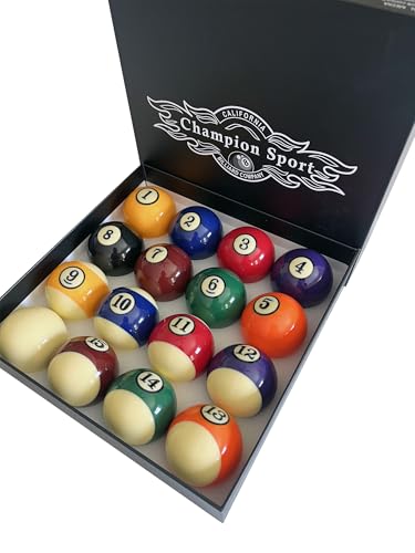 Champion Deluxe 2-1/4" Billiard Pool Ball Set Complete 16 Ball Set (Several Style Available) - color: Pro-Cup Pool Balls Set