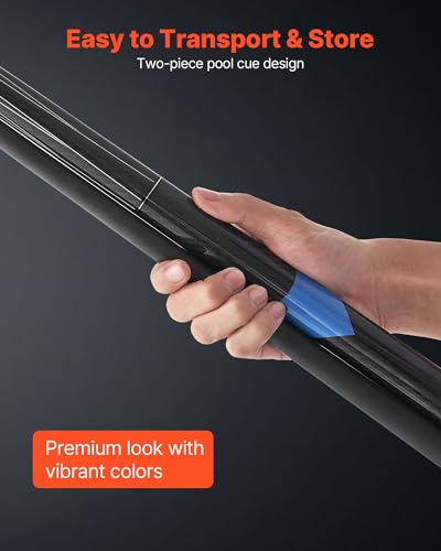 VEVOR Pool Cue, Pool Stick, 58 inch Billiard Pools Cue Stick with Multi-Layer Tip & ABS Connection Ring, Cues Sticks for Professional Pool Table, Bar, Home, Office - style: 1 Piece Pool Stick