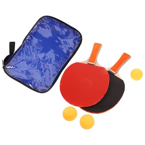STOBAZA Table Tennis Training Set with 2 Indoor/Outdoor Paddles, 3 Ping Pong Balls, and Carrying Case – Sports Gear for Practice and Recreational Play