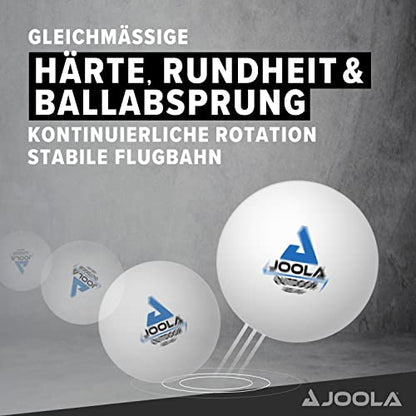 JOOLA Tischtennisbälle Outdoor - 40+ mm Tischtennis Bälle Wetterfest, Robust für Außen (6er-| 12er-Pack), Weiss