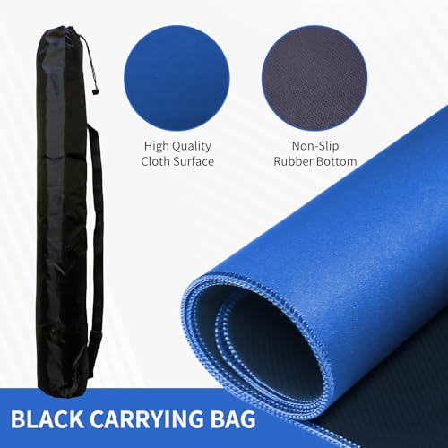 Mahjong Mat, Mahjong Table Mat with Black Carrying Bag,Rubber Anti Slip Game Mat and Noise Reducing Table Cover for Mahjong,Dominoes,Poker,Card,Board Games Table Mat (Blue, 31.5 Inches) - color: Blue